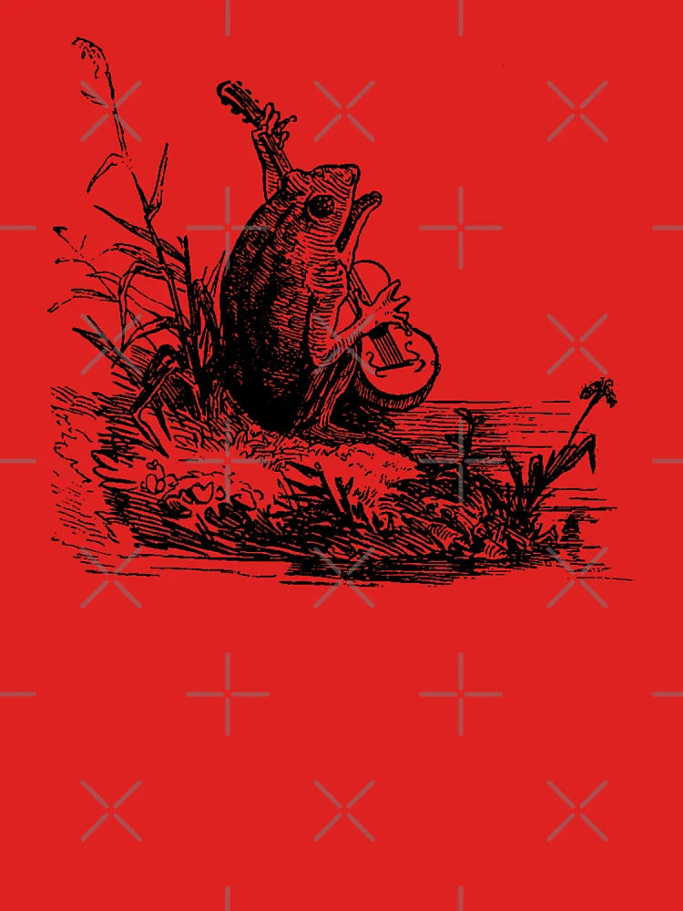 Cottagecore Aesthetic with Vintage Banjo-Playing Froggy, Goblincore Guitar Animal, Emo Frogge Serenade, Singing Toad Theme Classic T-Shirt