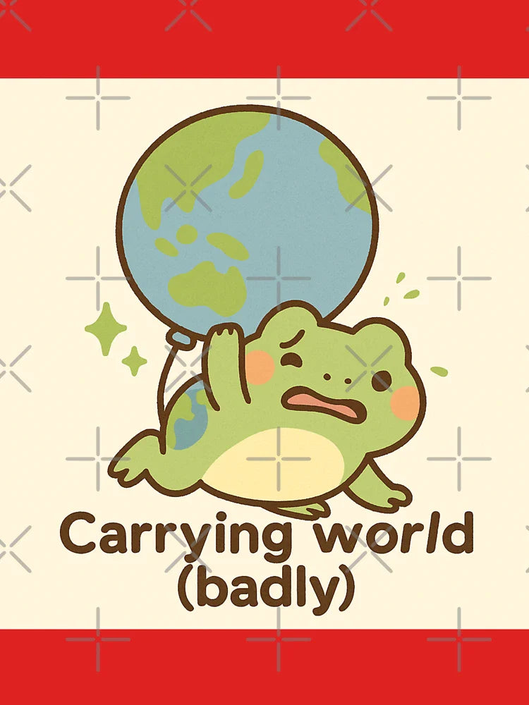 Earth Frog Sticker Funny Climate Cute Relatable Art Classic T-Shirt