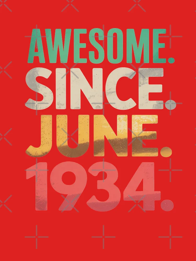 91 Years Old Awesome Since June 1934 91st Birthday Classic T-Shirt