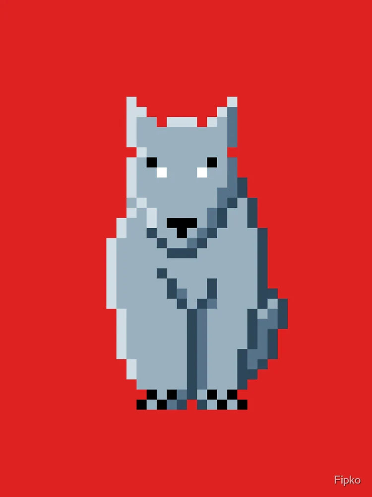 Grey Wolf-Dog - Pixel Art Classic T-Shirt