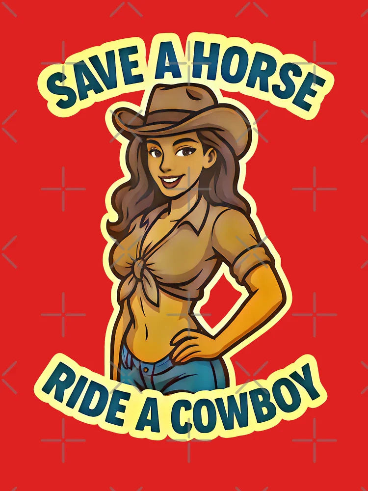 Save a Horse, Ride a Cowboy-Western Cowgirl Classic T-Shirt