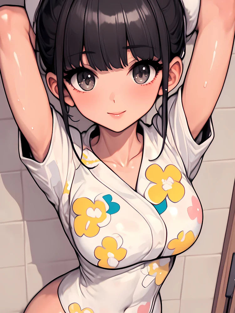 Akeno Himejima High Unknown Character Flower Kimono Style Bathing Look Innocence Classic T-Shirt