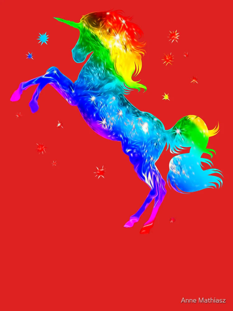 Rainbow Unicorn, stars, galaxy style, space Classic T-Shirt