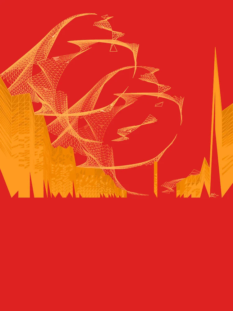Orange Triangle Wave Classic T-Shirt