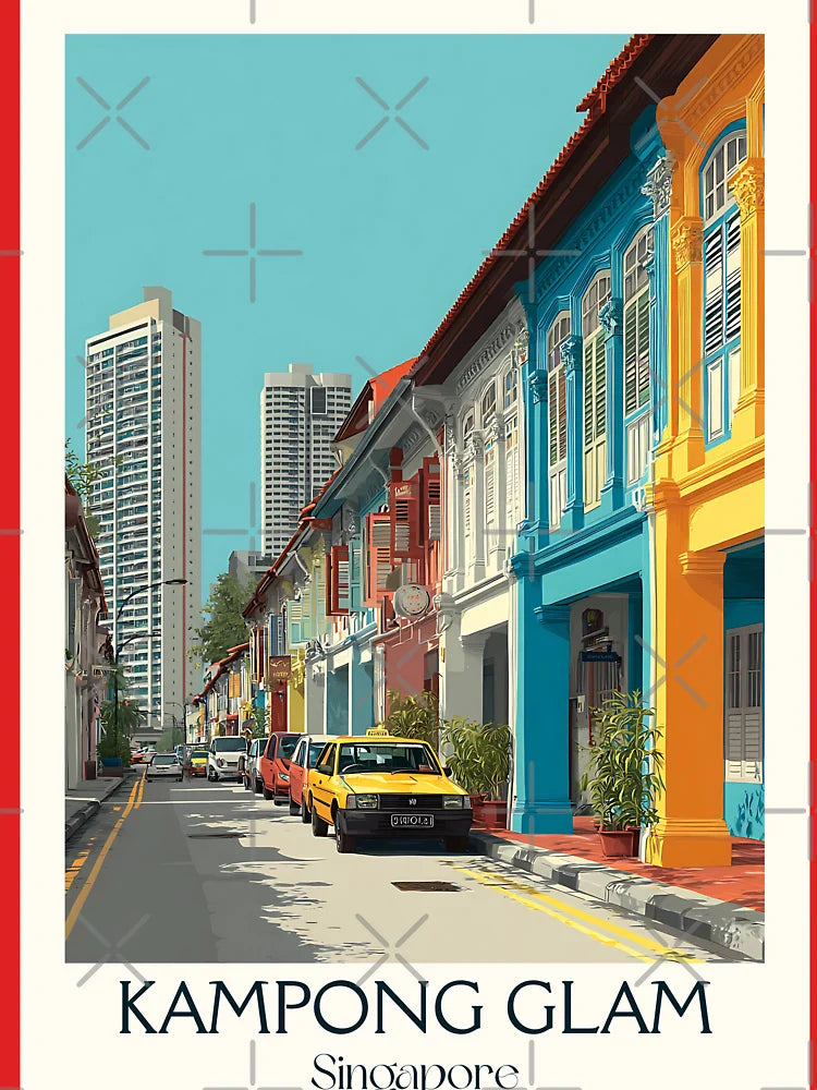 Kampong Glam Poster – Bright Lanes & Sultan Mosque View Classic T-Shirt