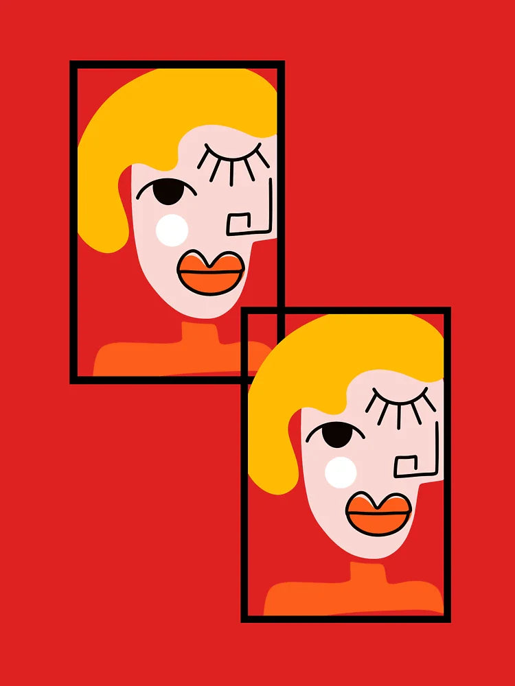 Modern Abstract Face - Minimalist Portrait in Pop Art Style Classic T-Shirt