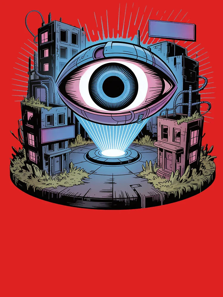Cyber Eye Over Ruined City Post Disaster World Classic T-Shirt