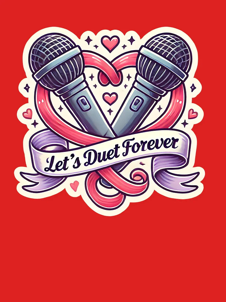 Let’s Duet Forever Cute Microphone Couple Music Pun Design for Lovers & Singers Classic T-Shirt