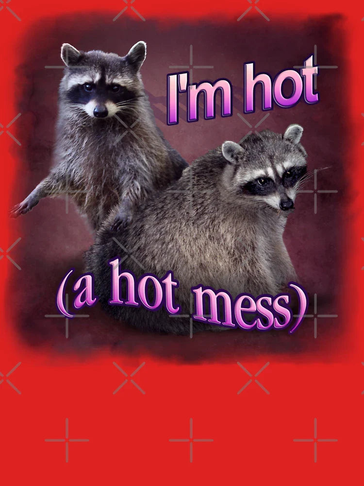 I'm hot (a hot mess) raccoon word art Classic T-Shirt