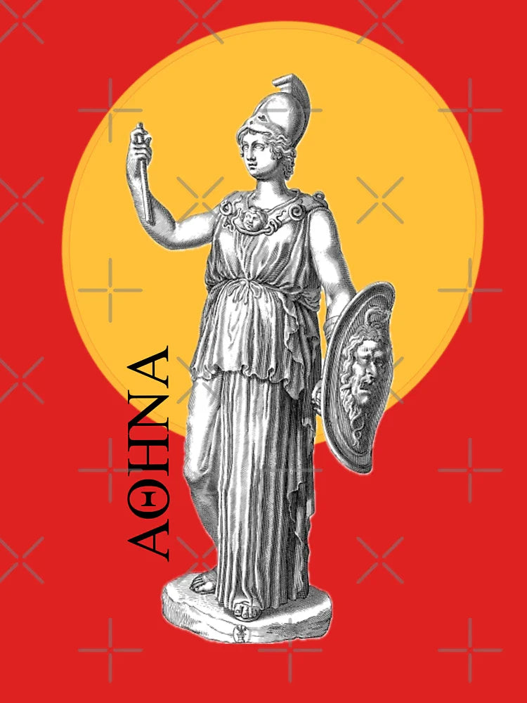 Athena Illustration – Goddess of Wisdom and War (ΑΘΗΝΑ) Classic T-Shirt