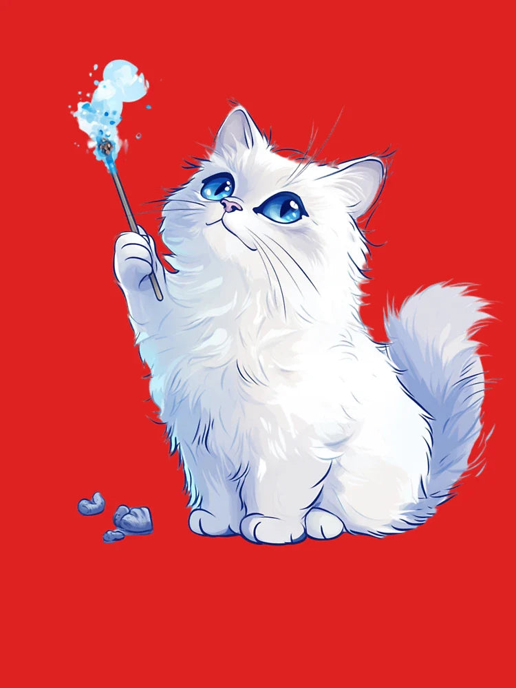 Enchanted White Cat Wizard Classic T-Shirt