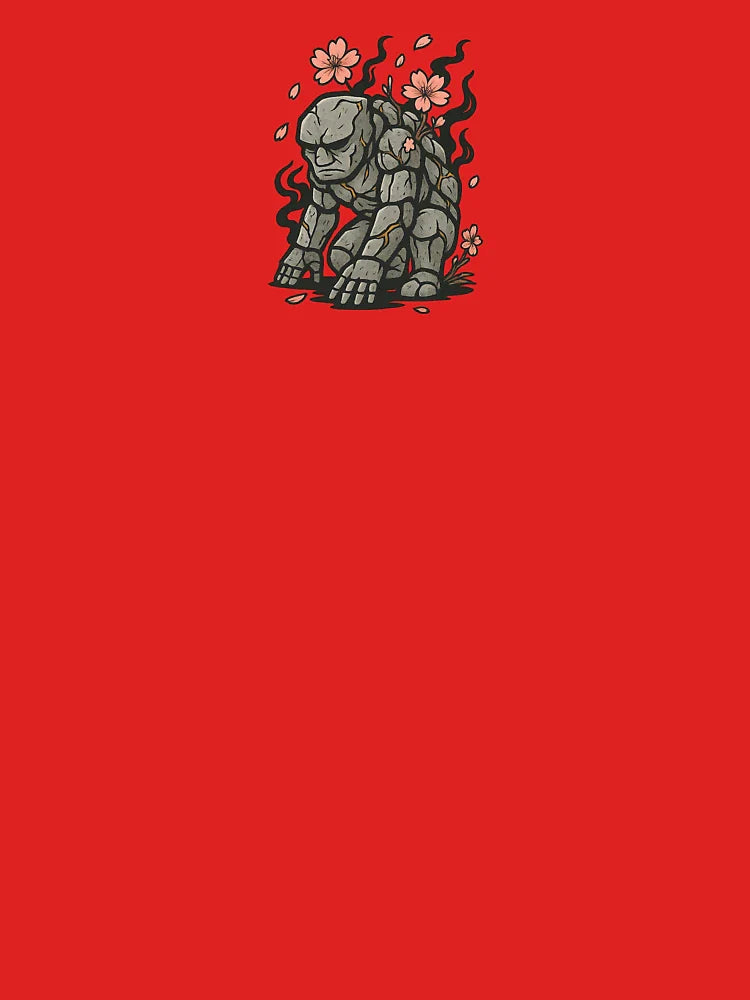 Stone Golem Spirit with Cherry Blossoms – Japanese Tattoo Style Classic T-Shirt