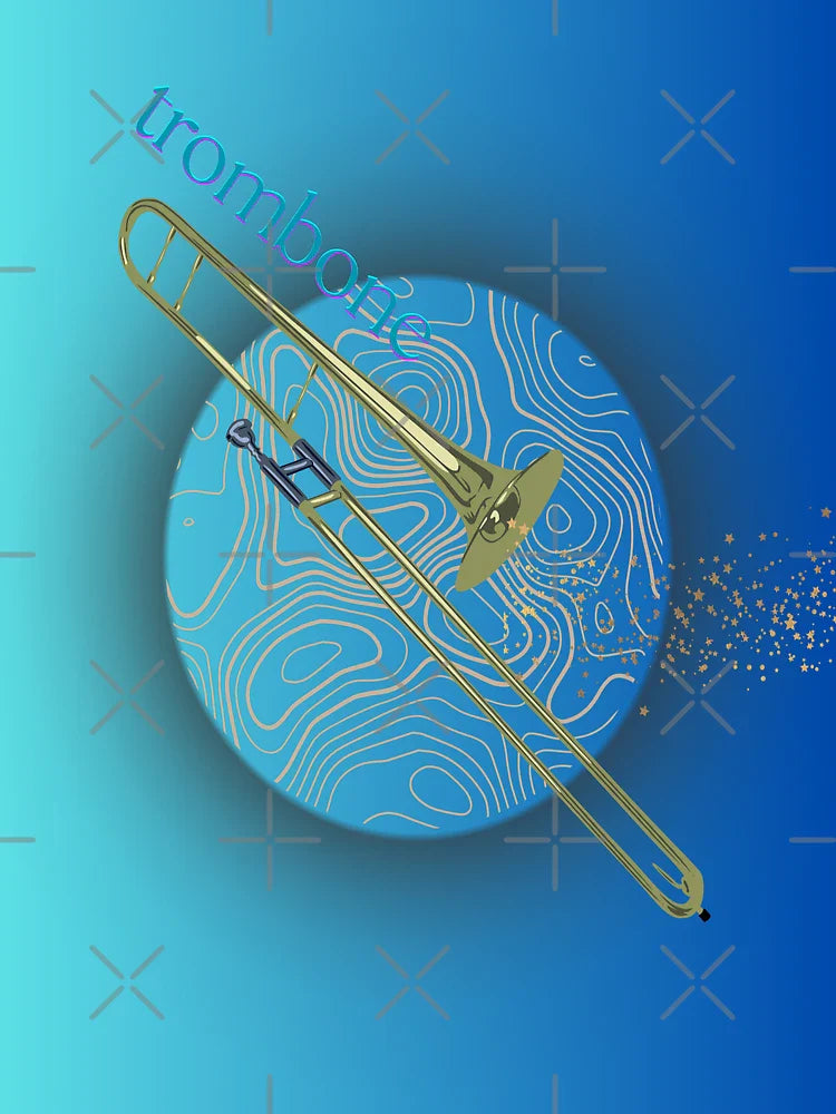 Trombone In Gold & Turquoise Classic T-Shirt