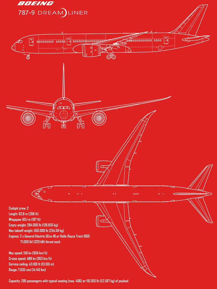 Boeing 787-9 Dreamliner Airliner Aircraft Premium Classic T-Shirt