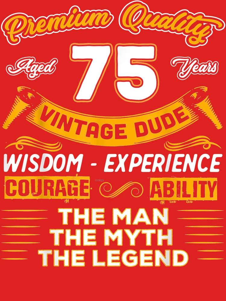 Vintage Dude The Man Myth Legend 75 Yrs 75Th Birthday Classic T-Shirt