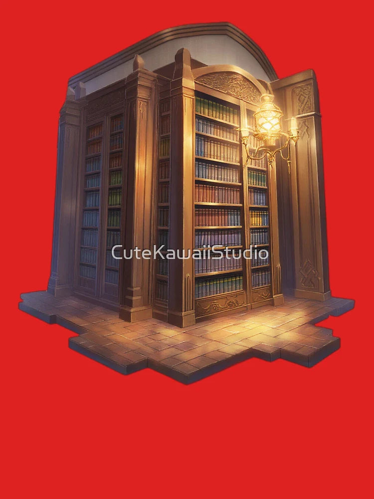 Ornate Fantasy Library Bookshelf Aesthetic  Classic T-Shirt