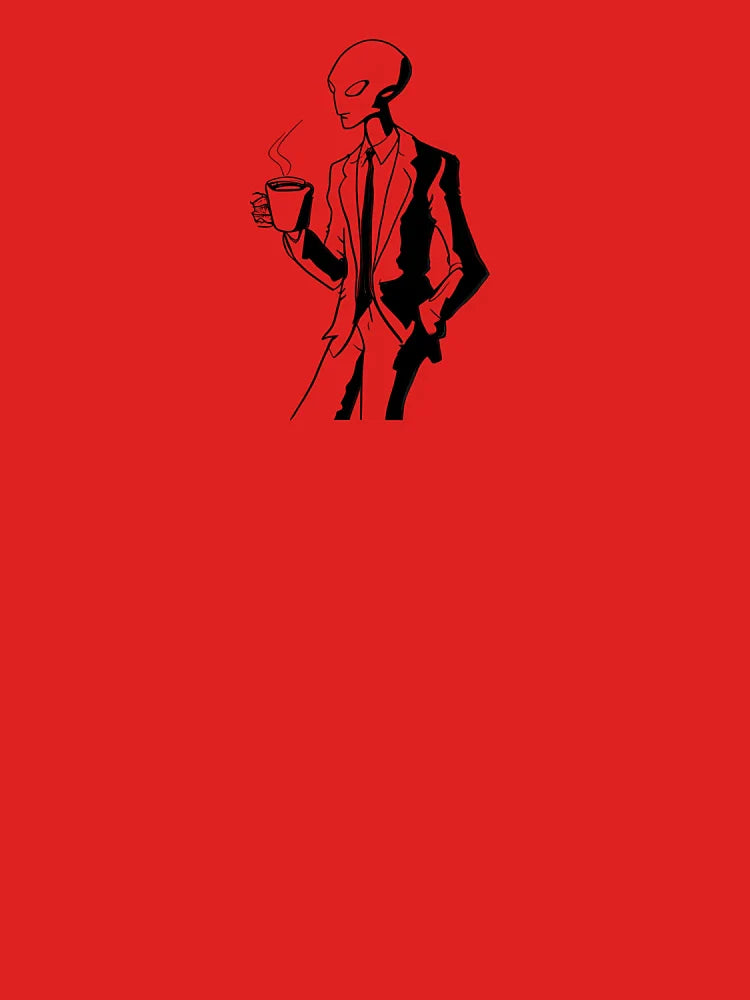 Alien Coffee Break Line Art Print Classic T-Shirt