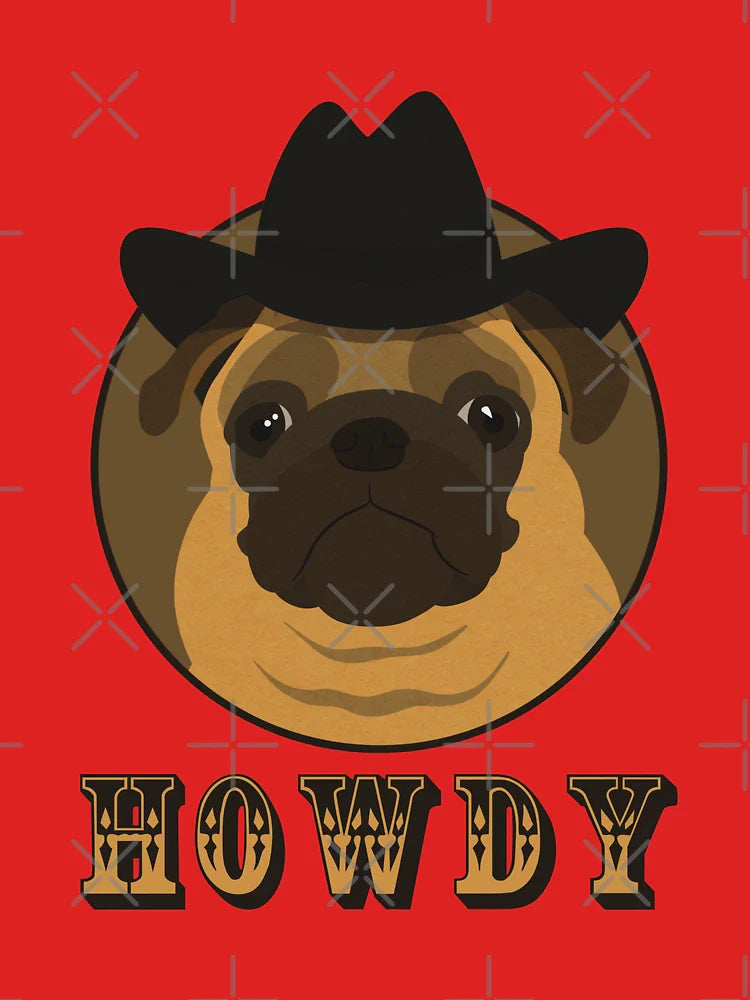 Howdy Partner (pug western cowboy cowgirl) Classic T-Shirt