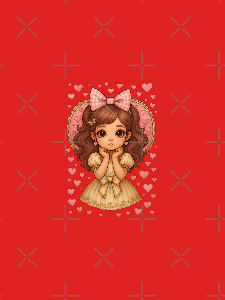 Elegant Girl with Hearts Classic T-Shirt