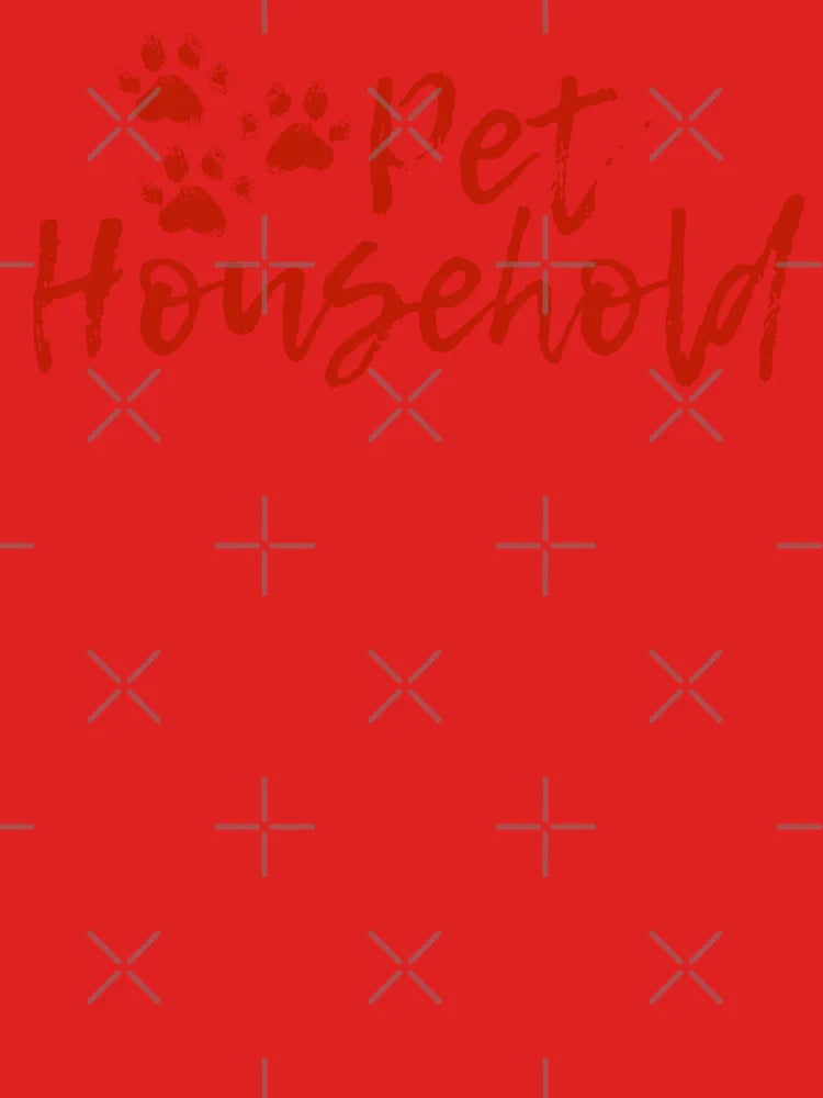 "Pet Household" Triple Pawprint Grunge (Red) Classic T-Shirt