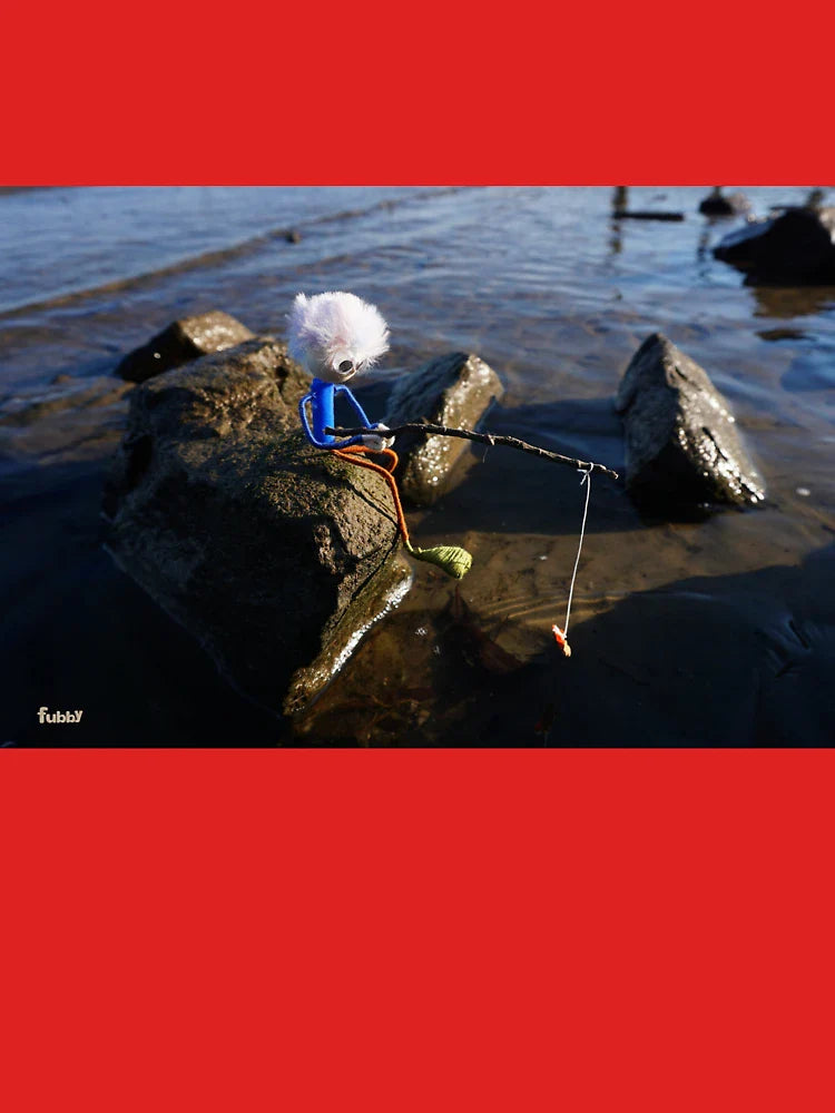 Fishing Fubby on a rock. Classic T-Shirt