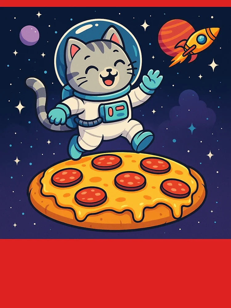 Astronaut Cat on Pizza Planet – Funny Space Cat Lover Design Classic T-Shirt