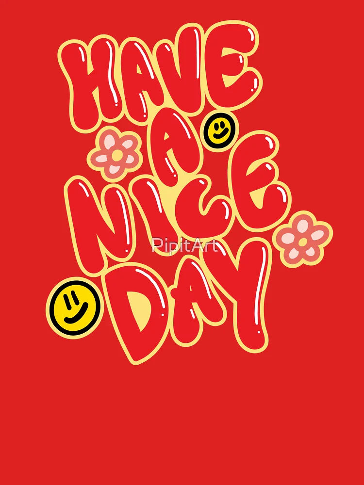 Have a Nice Day – Retro Hand Lettering with Smileys Classic T-Shirt