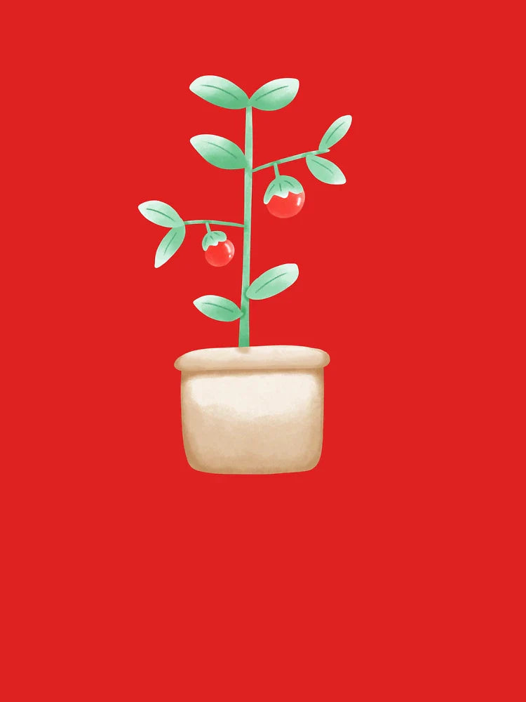 Cute Kawaii Tomato Plant in Pot - Adorable Garden Plant Cartoon Classic T-Shirt