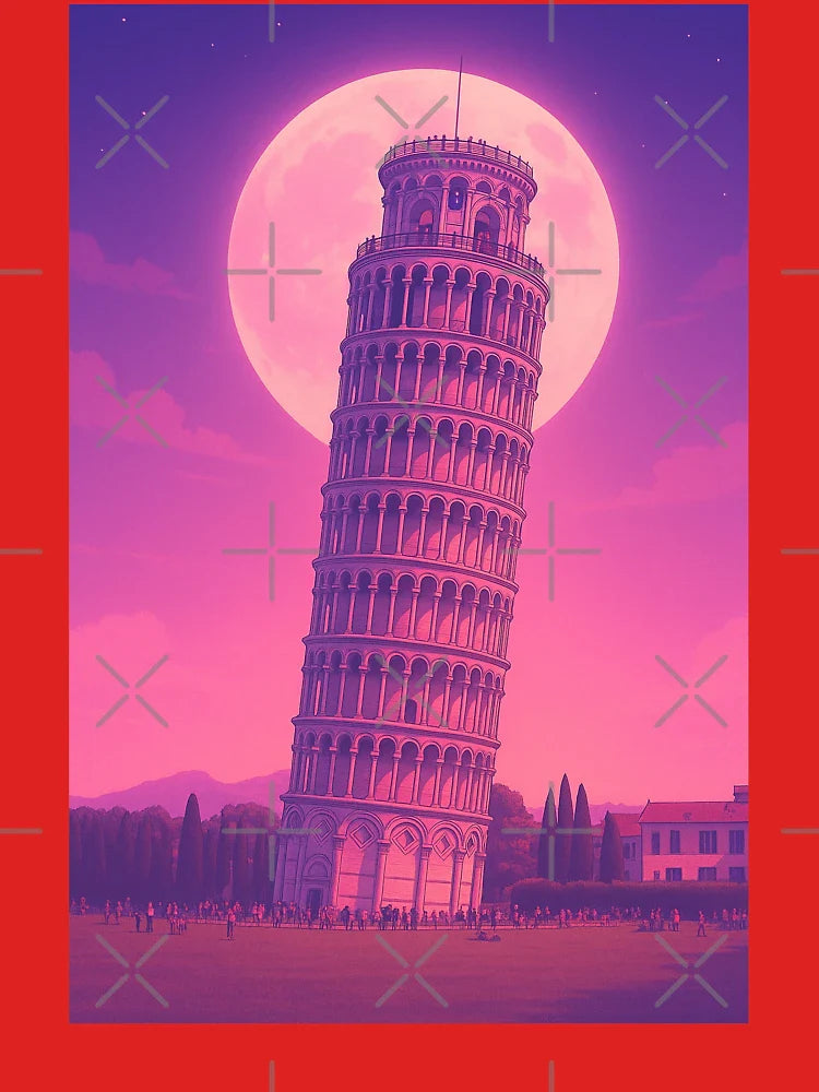 Pisa Tower Moon Fantasy Aesthetic Classic T-Shirt