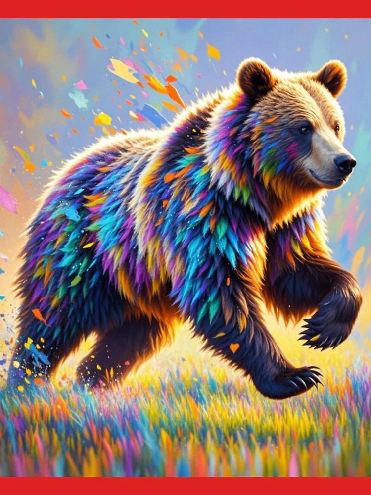Large Bear Running in Field Of Colors  Classic T-Shirt