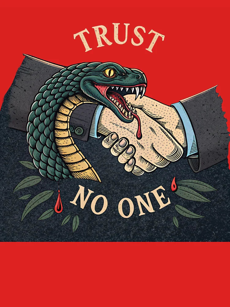 Trust No One - Snake Handshake Dark Art Graphic Classic T-Shirt
