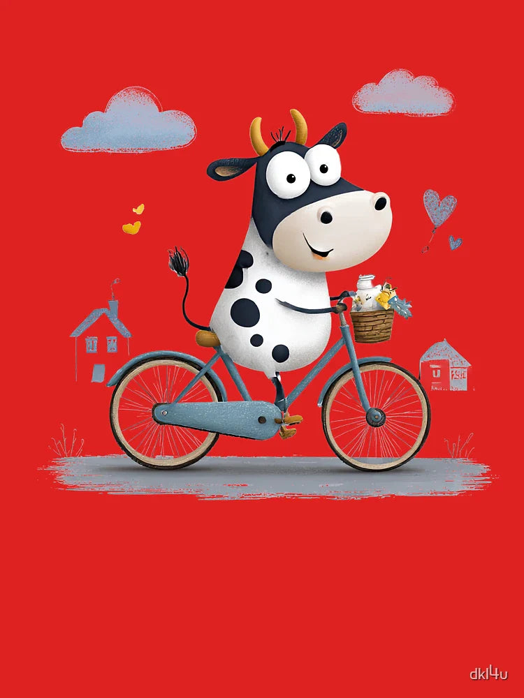 Happy Cow on a Bicycle Classic T-Shirt