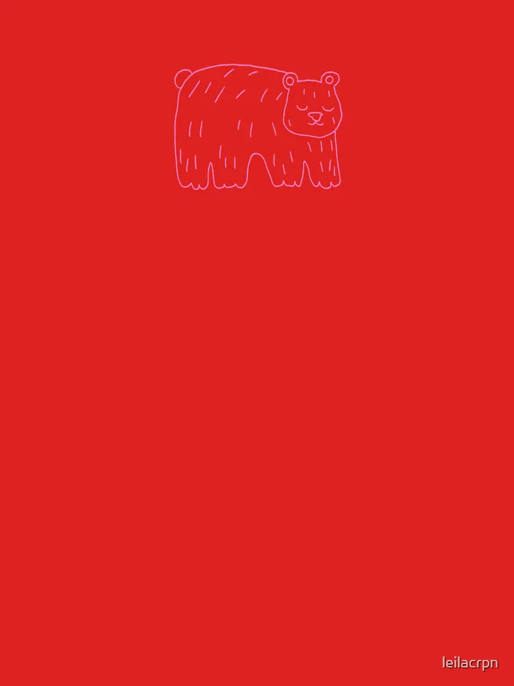 Cute sleeping pink bear line art Classic T-Shirt