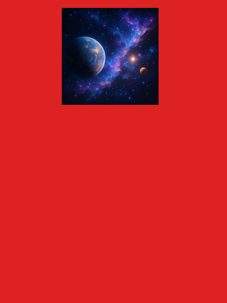 3D Cosmic Landscape – Vibrant Planets and Nebula in Deep Space Classic T-Shirt