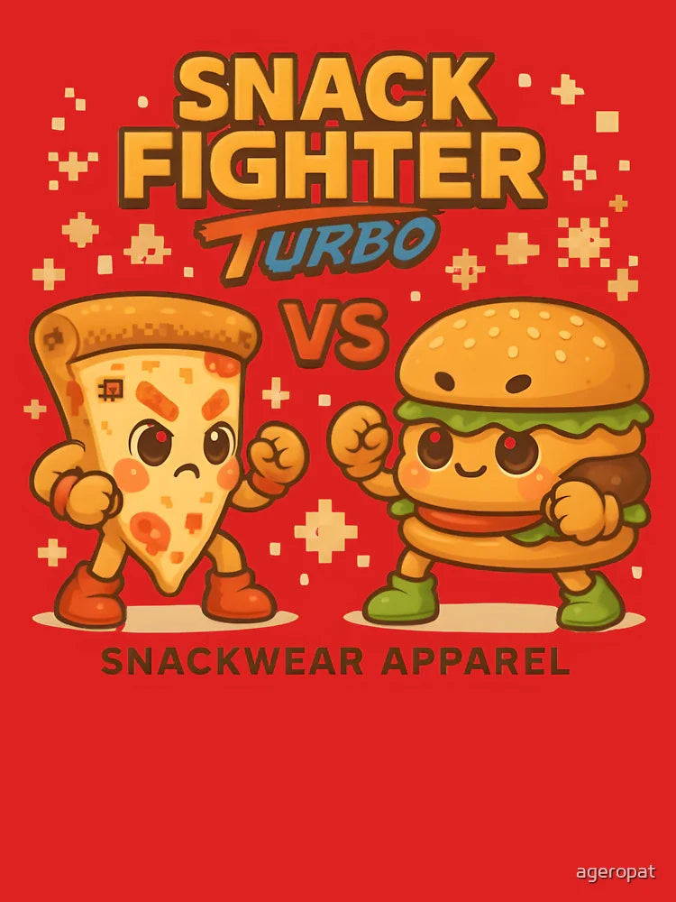 Snack Fighter Turbo – Pixel Pizza vs. Burger Battle Tee Classic T-Shirt