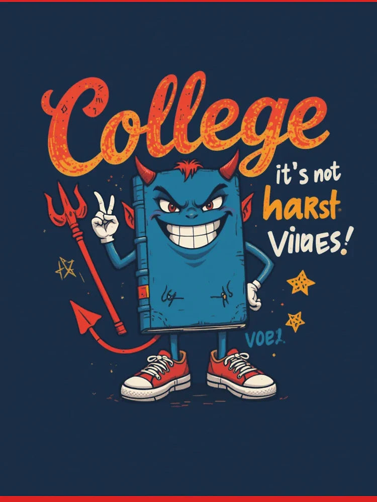 College Devil Notebook Cartoon Tee – "It's Not Harst Vines!" Edition Classic T-Shirt