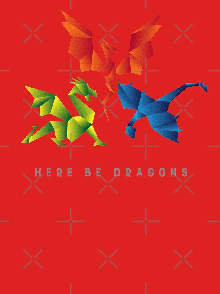 SCP-1762 Where The Dragons Went Origami Style Dragons Classic T-Shirt