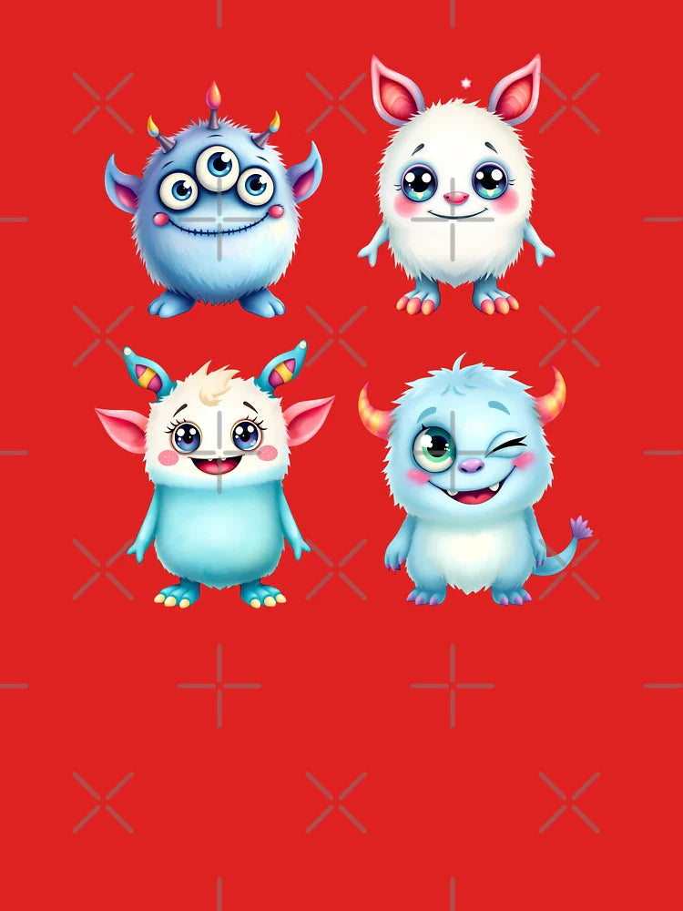 Fluffy Blue Baby Monster Friends Classic T-Shirt
