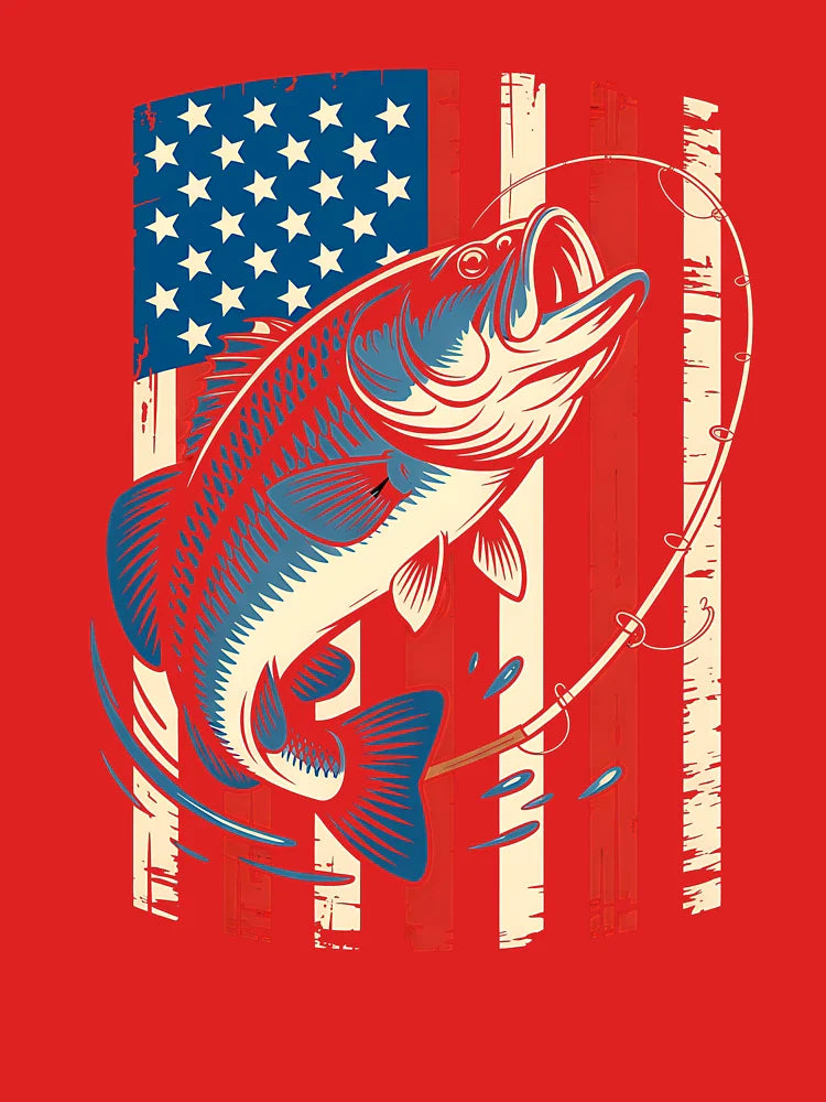 Fishing Vintage American Flag Bass Fisherman Gifts Classic T-Shirt