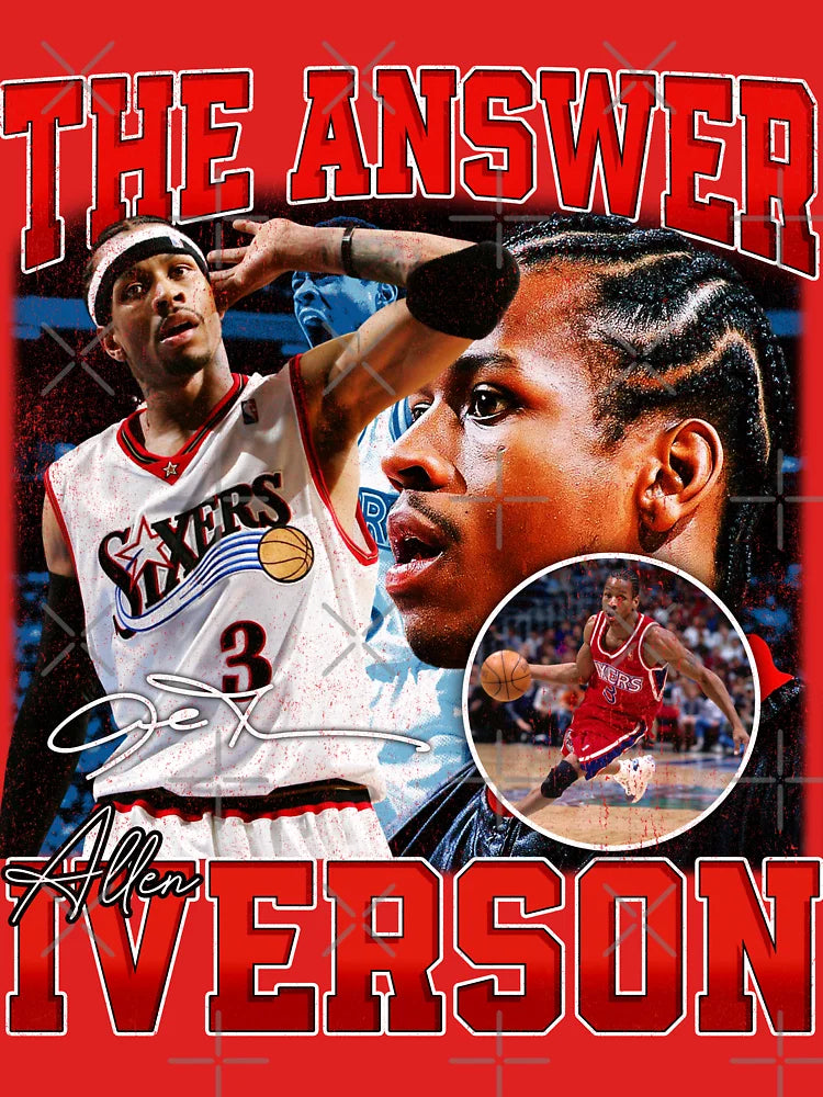 Allen Iverson The Answer Basketball Legend Signature Vintage Retro 80s 90s Bootleg Rap Style Classic T-Shirt