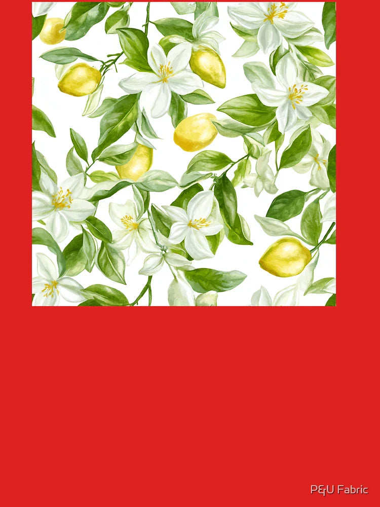 Lemons and Lemon blossoms pattern Classic T-Shirt