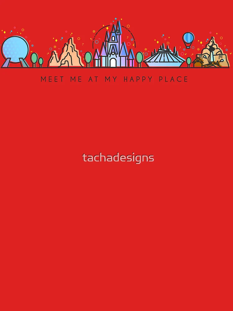 Meet me at my Happy Place Vector Orlando Theme Park Illustration Design Classic T-Shirt