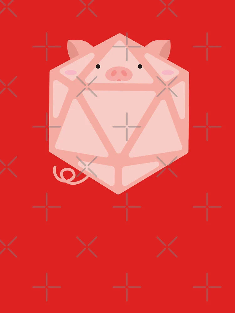 Polyhedral 20 Sided Dice Pig - Tabletop RPG and Animal Lovers Mashup Classic T-Shirt
