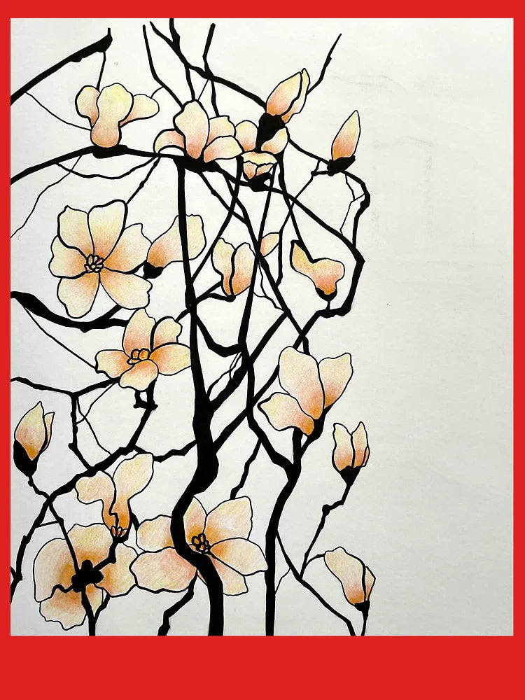 Art nouveau flowers Classic T-Shirt