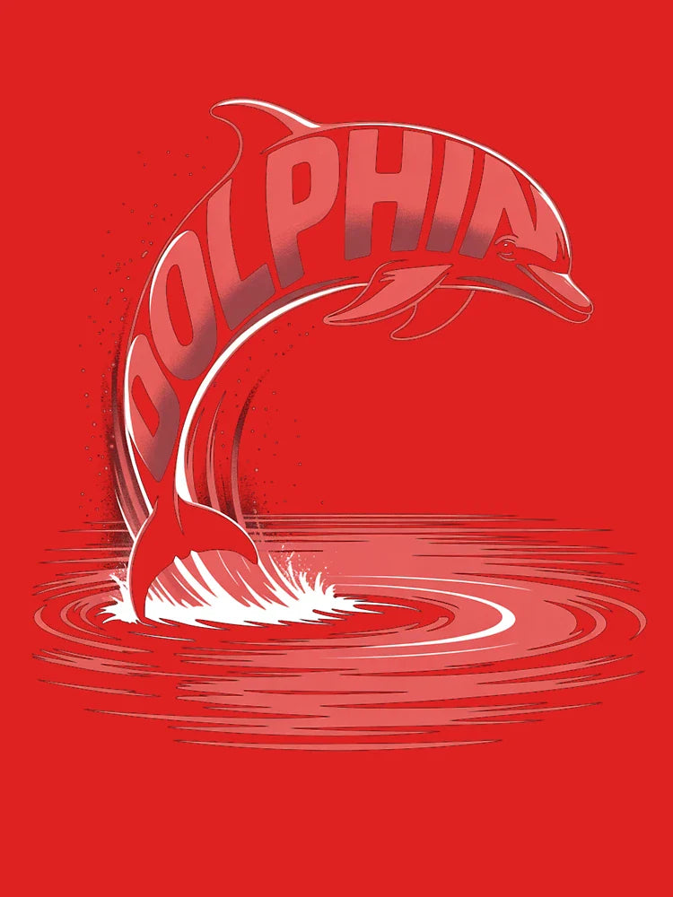 Artistic Dolphin T-Shirt | Retro Graphic Marine Life Ocean Tee Classic T-Shirt
