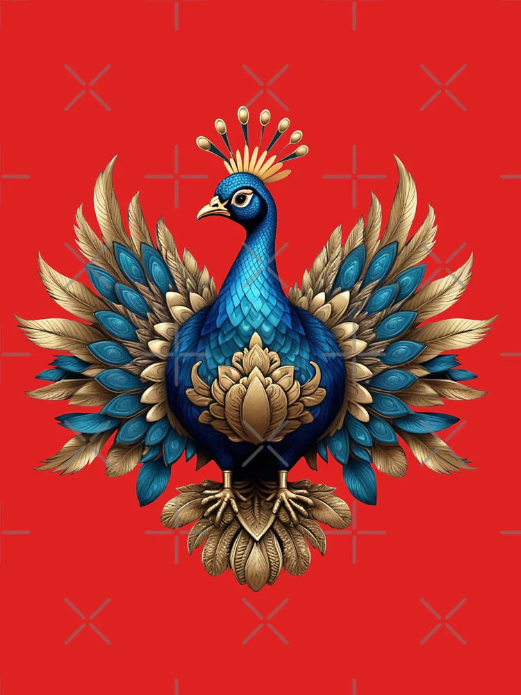 GOLDEN BLUE PEACOCK (#00FFFF) Classic T-Shirt