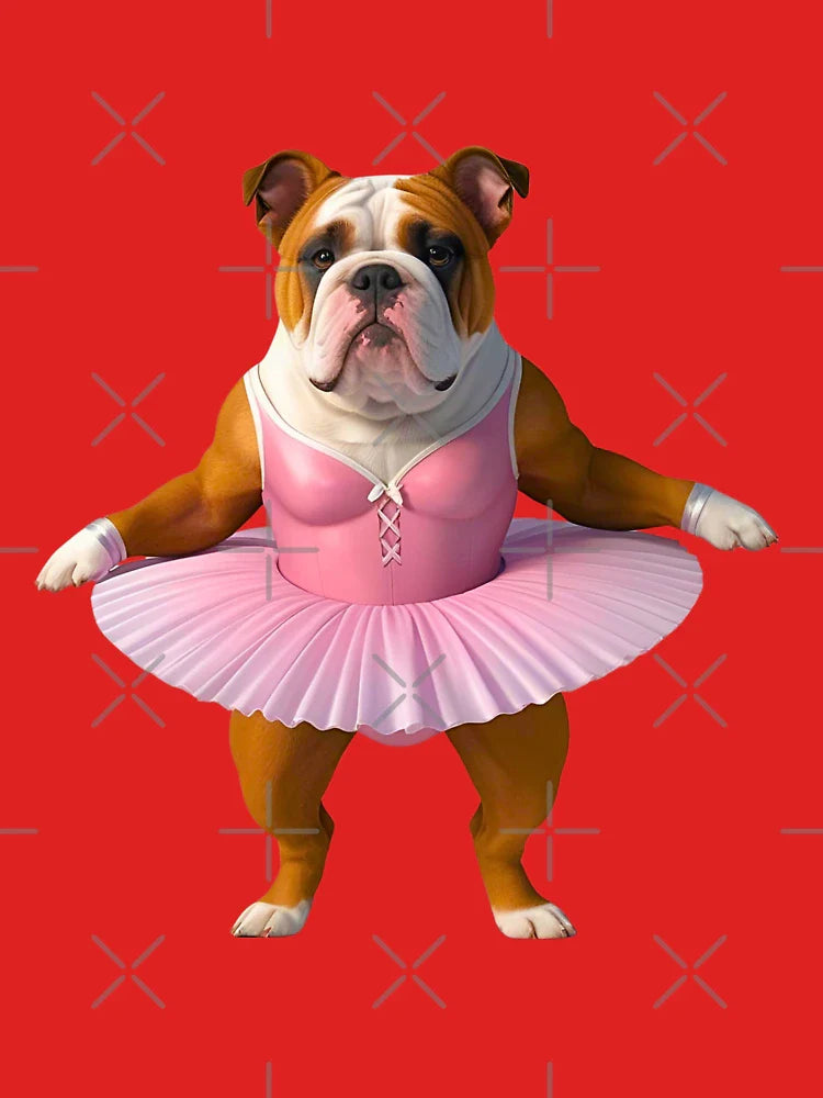 Cute English Bulldog Ballerina | Funny Bulldog in Tutu Dog Art Classic T-Shirt