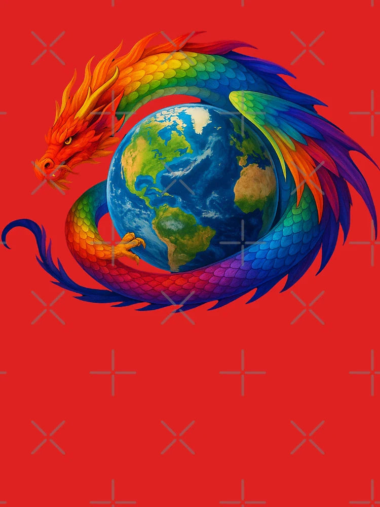 Rainbow Dragon Around The Earth Classic T-Shirt