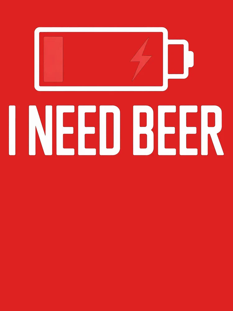 I Need Beer T-Shirt | Funny Low Battery, Drinking Humor Tee Classic T-Shirt