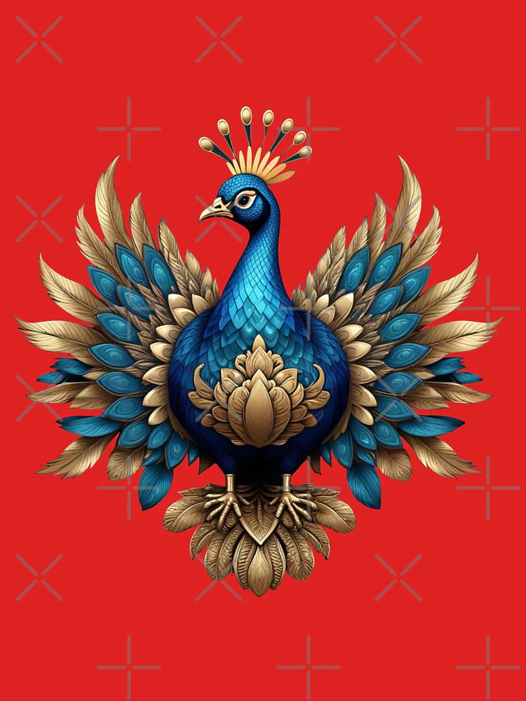 GOLDEN BLUE PEACOCK (#003333) Classic T-Shirt